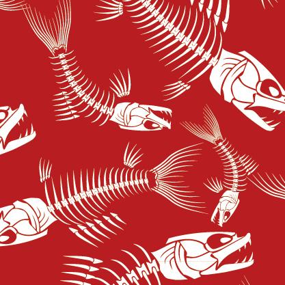 Red Fish Skeleton