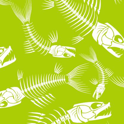 Chartreuse Fish Skeleton
