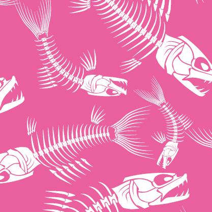 Pink Fish Skeleton