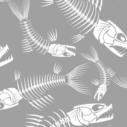 Grey Fish Skeleton